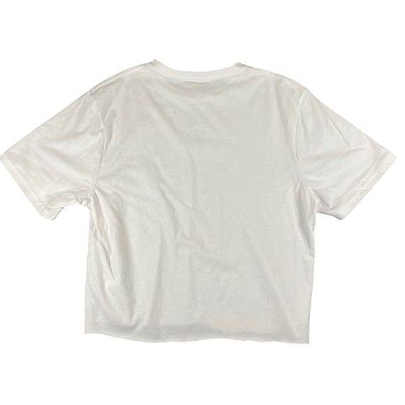 Magnatek Cropped T-shirt‎ Medium White Short Sleeve Casual Workout Top Gym Run - Picture 2 of 9